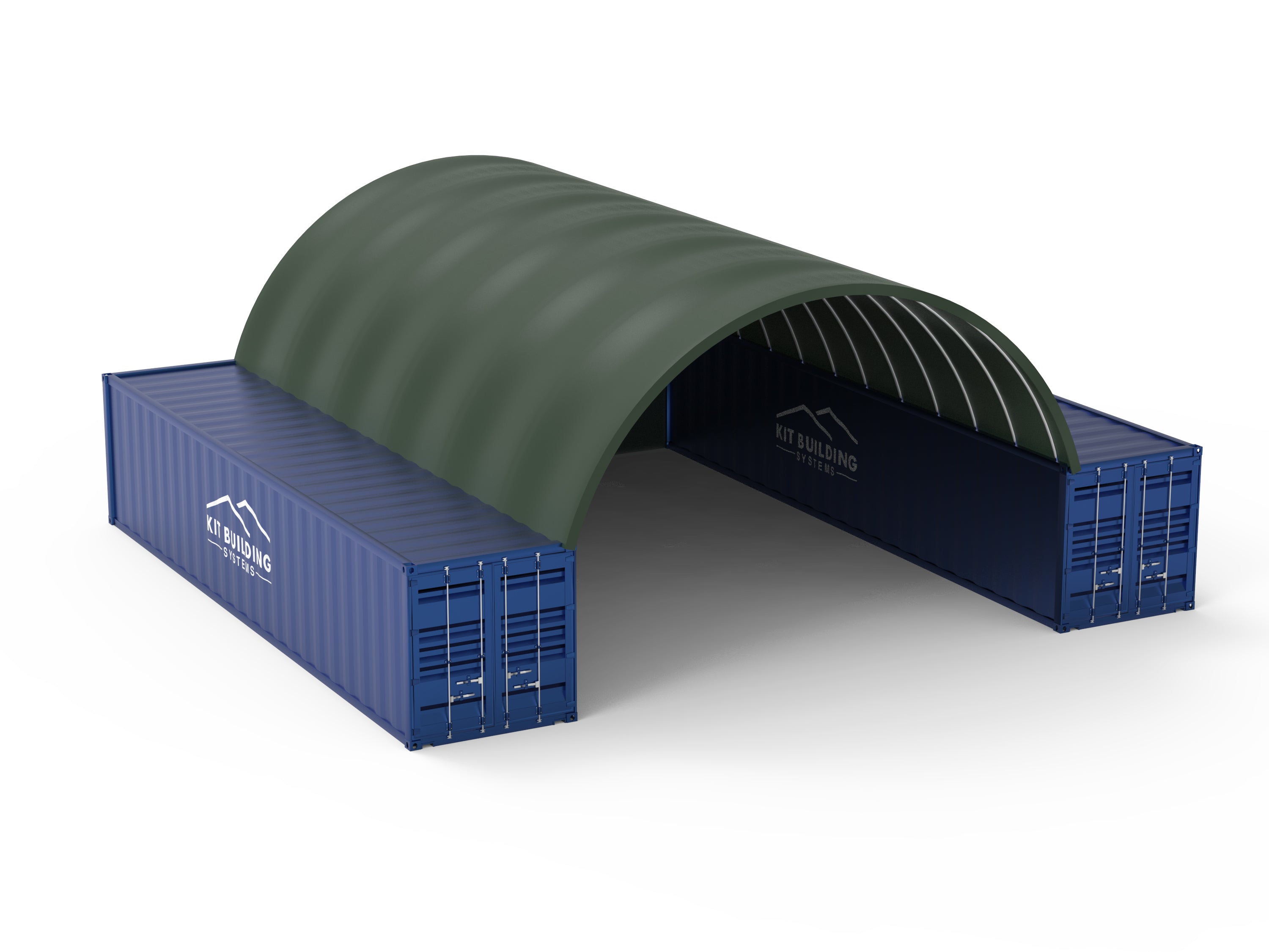 8mx12m- Single Truss Container canopy - Closed back panel - Green