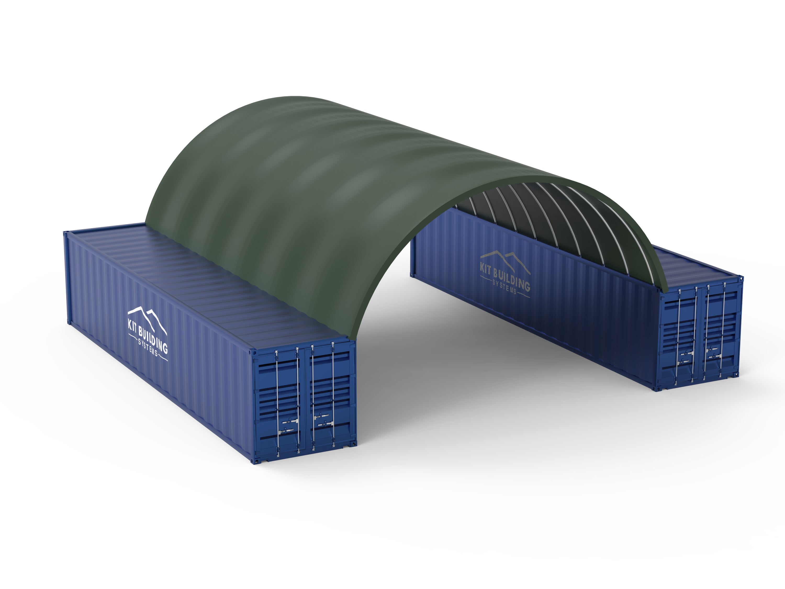 8mx12m- Single Truss Container canopy - Open both ends - Green