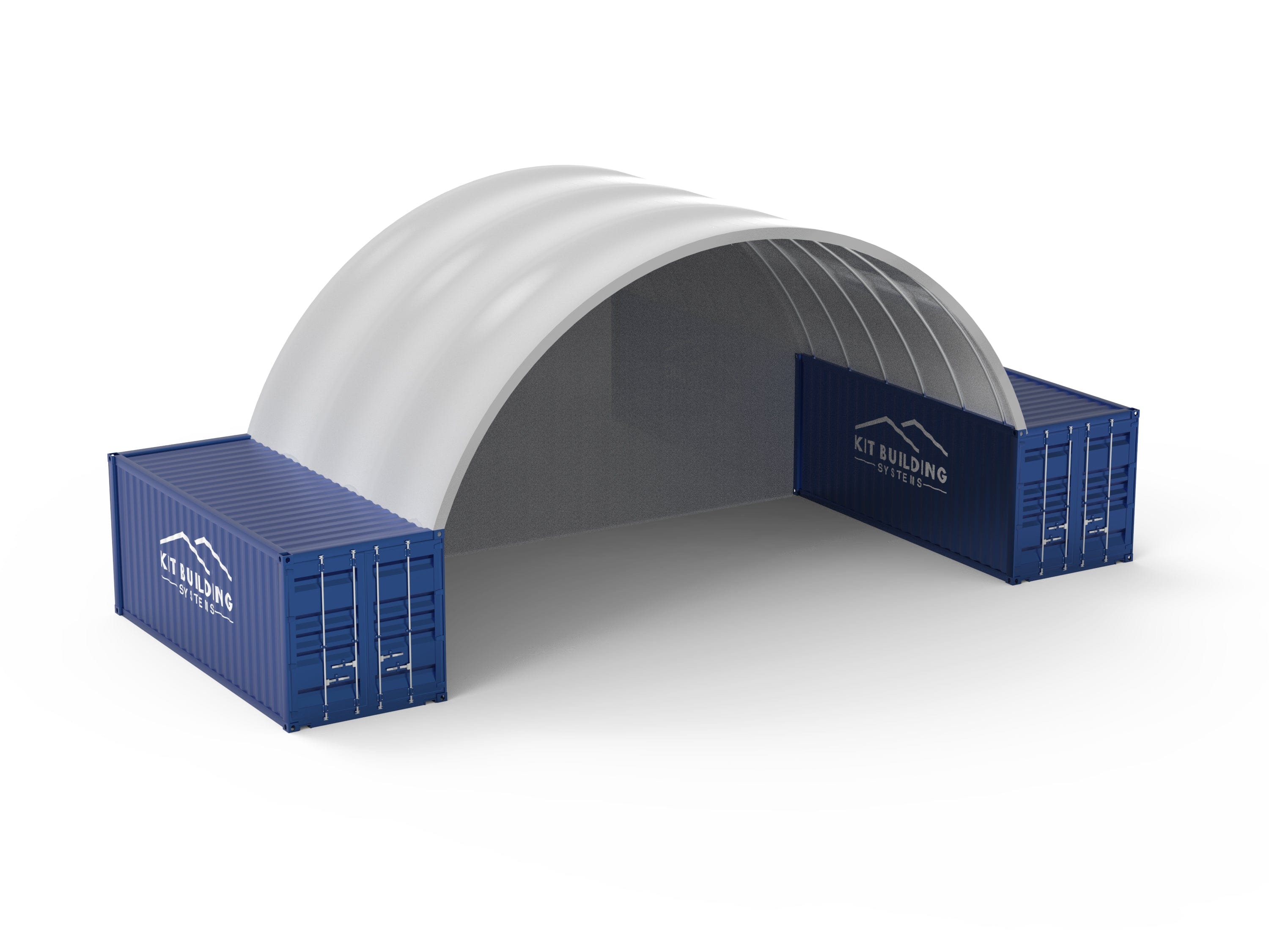 Kit Buildings Light Grey / Back Panel Container Shelter - 33ft x 20ft x 12ft (10m x 6m x 3.6m)